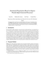 Automated Negotiation Based on Sparse Pseudo-Input Gaussian Processes (abstract)