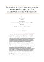 Philosophical Anthropology and Geometric Design Methods in the Parthenon