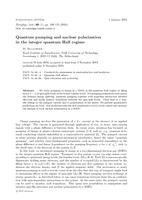 Quantum pumping and nuclear polarization in the integer quantum Hall regime