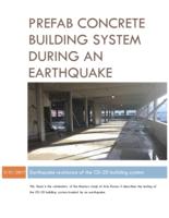 Prefab concrete building system during an earthquake