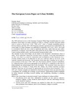 The European green paper on urban mobility
