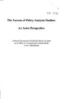 The succes of policy analysis studies: An actor perspective