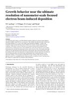 Growth behavior near the ultimate resolution of nanometer-scale focused electron beam-induced deposition