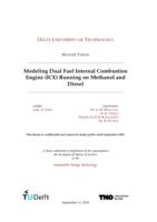 Modeling Dual Fuel Internal Combustion Engine (ICE) Running on Methanol and Diesel