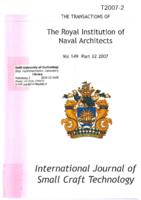 Transactions of the Royal Institution of Naval Architects, RINA, Volume 149, Part B2 2007, International Journal of Small Craft Technology