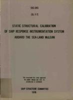 Static structural calibration of ship response instrumentation system aboard the Sea-Land McLean