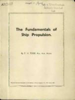 The fundamentals of ship propulsion