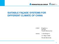 Suitable façade systems for different climates of China