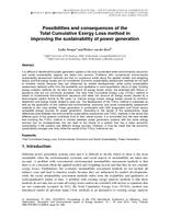 Possibilities and consequences of the total cumulative exergy loss method in improving the sustainability of power generation