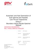 Automatic and fast generation of sub-optimal and feasible low-thrust trajectories using a boundary-value pseudo-spectral method