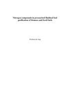 Nitrogen compounds in pressurised fluidised bed gasification of biomass and fossil fuels