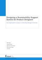 Designing a Sustainability Support System for Product Designers: An explorative study to identify Design Criteria