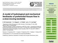 A model of hydrological and mechanical feedbacks of preferential fissure flow in a slow-moving landslide
