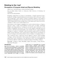 Relating to the 'real' Perceptions of Computer Aided and Physical Modelling