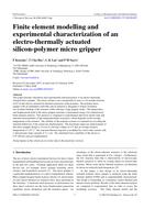 Finite element modelling and experimental characterization of an electro-thermally actuated silicon-polymer micro gripper