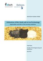 Utilization of Rice husk ash in GeoTechnology: Applicability and effect of the burning conditions