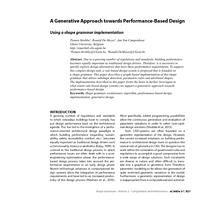A Generative Approach towards Performance-Based Design