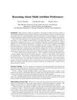Reasoning About Multi-Attribute Preferences (extended abstract)