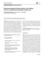 Elemental segregation during resistance spot welding of boron containing advanced high strength steels