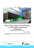 Flow analysis between two bluff bodies in a close distance platooning configuration
