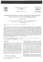 Hydrodynamic interactions and relative motions of two floating platforms with mooring lines in side-by-side offloading operation