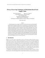 Privacy-Preserving Techniques in Blockchain-Based Food Supply Chain