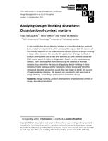 Applying design thinking elsewhere: Organizational context matters