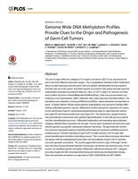 Genome wide DNA methylation profiles provide clues to the origin and pathogenesis of germ cell tumors