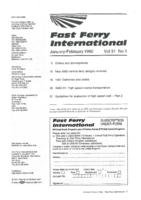 Contents Fast Ferry International, Volume 31, 1992