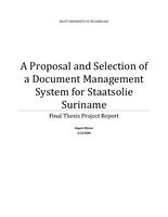 A Proposal and Selection of a Document Management System for Staatsolie Suriname