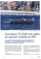 Zonneboot TU Delft met vallen en opstaan tweede op WK