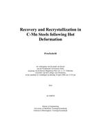 Recovery and recrystallization in C-Mn steels following hot deformation