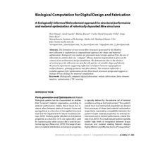 Biological Computation for Digital Design and Fabrication: A biologically-informed finite element approach to structural performance and material optimization of robotically deposited fibre structures