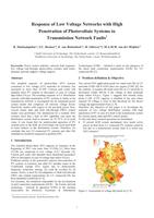 Response of low voltage networks with high penetration of photovoltaic systems to transmission network faults