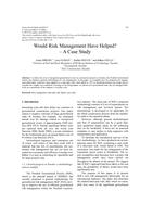 Would Risk Management Have Helped?