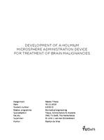 Development of a holmium microsphere administration device for treatment of brain malignancies
