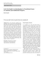 Let’s Get Small: An Introduction to Transitional Issues in Nanotech and Intellectual Property