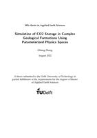 Simulation of CO2 Storage in Complex Geological Formations Using Parameterized Physics Spaces