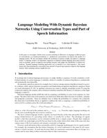 Language Modeling With Dynamic Bayesian Networks Using Conversation Types and Part of Speech Information