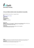 On the use of different constitutive models in data assimilation for slope stability