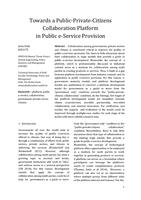 Towards a Public-Private-Citizens Collaboration Platform in Public e-Service Provision