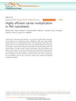 Highly efficient carrier multiplication in PbS nanosheets