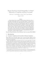 Energy Transitions towards Sustainability I: A Staged Exploration of Complexity and Deep Uncertainty