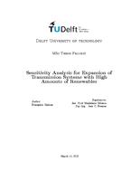 Sensitivity Analysis for Expansion of Transmission Systems with High Amounts of Renewables