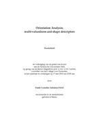 Orientation Analysis; multi-valuedness and shape descriptors