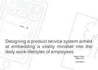Designing a product service system aimed at embedding a vitality mindset into the daily work-lifestyles of employees