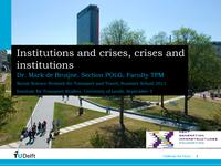 Institutions and crises, crises and institutions