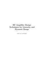 RF Amplifier Design Techniques for Linearity and Dynamic Range