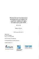 Mechanical and microstructural developments and relations in upset butt welding of highly formable steel grade HR45