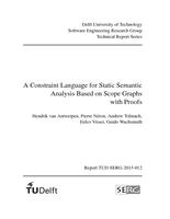 A Constraint Language for Static Semantic Analysis Based on Scope Graphs with Proofs